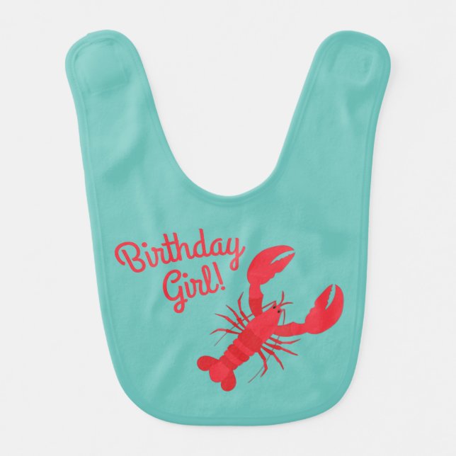 Lobster Boil Birthday Party Baby Bib (Front)