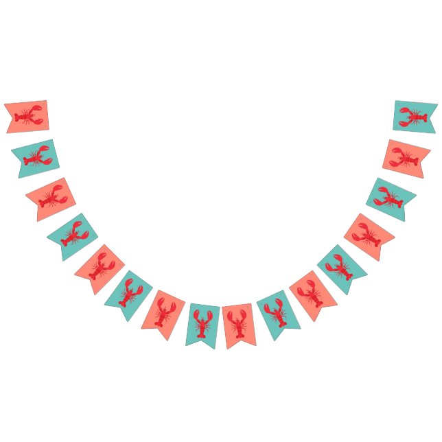 Lobster Boil Birthday Party Cute Kids Bunting Flags (All)