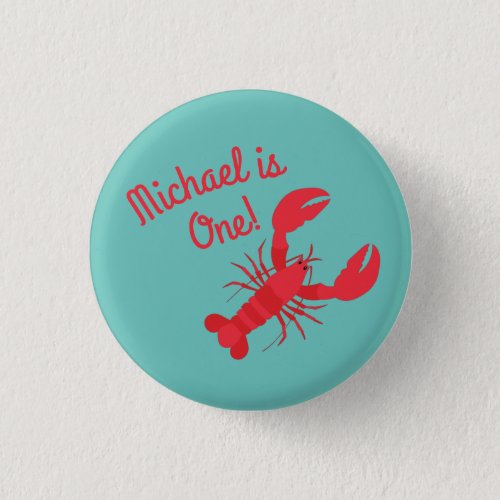 Lobster Boil Birthday Party Cute Kids Button