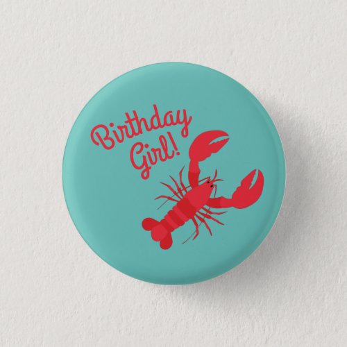 Lobster Boil Birthday Party Cute Kids Button