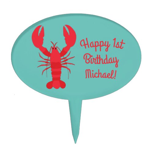Lobster Boil Birthday Party Cute Kids Cake Topper
