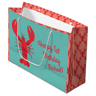 Lobster Boil Birthday Party Cute Kids Large Gift Bag