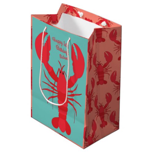 Lobster Boil Birthday Party Cute Kids Medium Gift Bag
