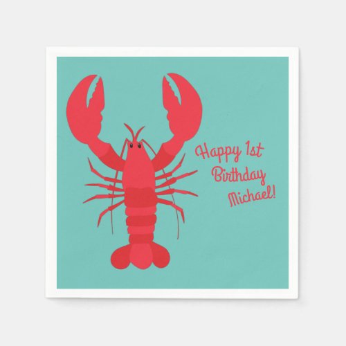 Lobster Boil Birthday Party Cute Kids Napkins