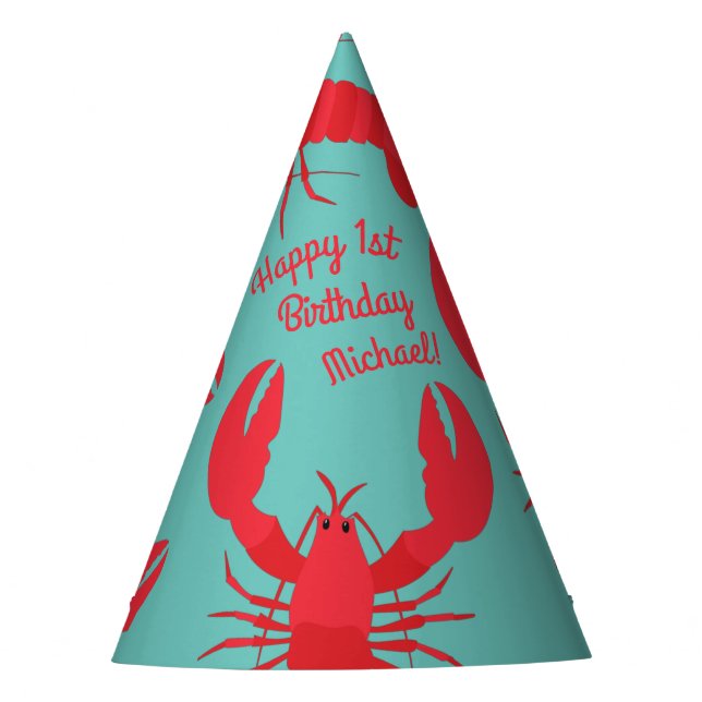 Lobster Boil Birthday Party Cute Kids Party Hat (Front)