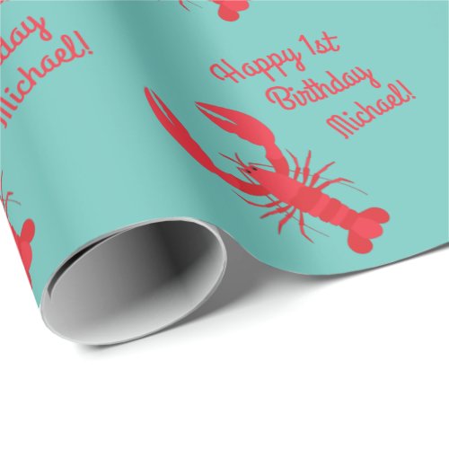 Lobster Boil Birthday Party Cute Kids Wrapping Paper