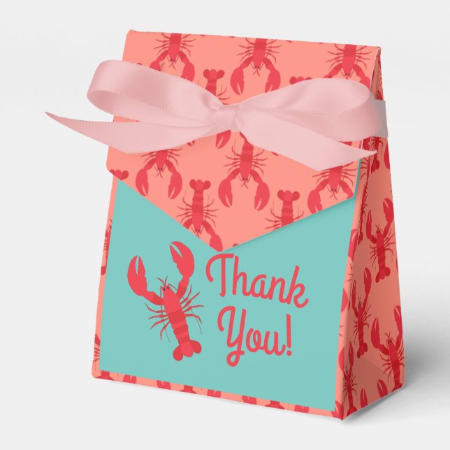 Lobster Boil Birthday Party Favor Boxes (Front Side)