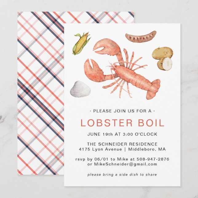 Lobster Boil | Cookout Party Invitation (Front/Back)