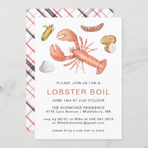 Lobster Boil  Cookout Party Invitation