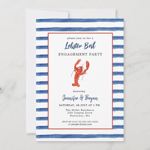 Lobster Boil engagement party invitation