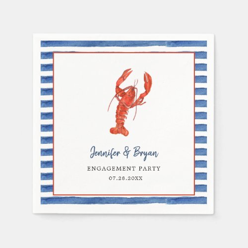 Lobster Boil engagement party  Napkins