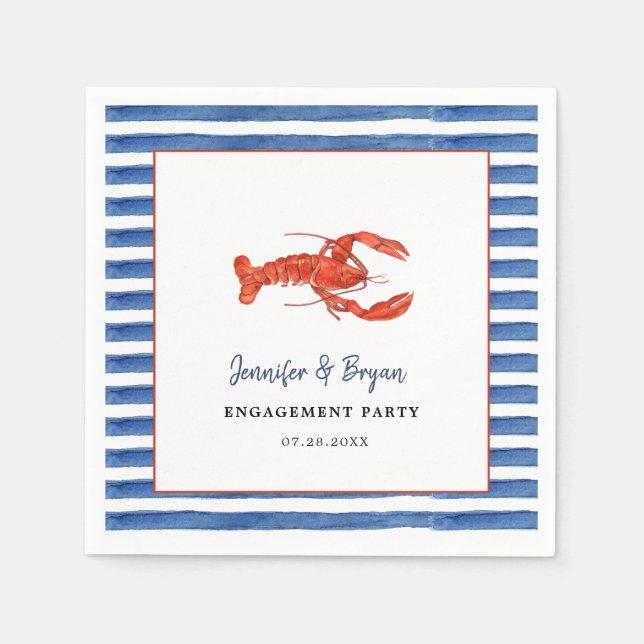 Lobster Boil engagement party  Napkins (Front)