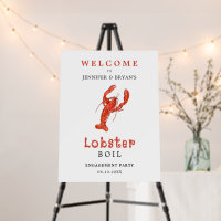 Lobster Boil Engagement party Welcome sign 