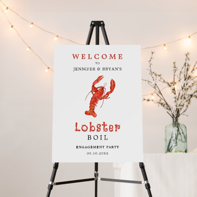 Lobster Boil Engagement party Welcome sign  (In Situ (Stand))