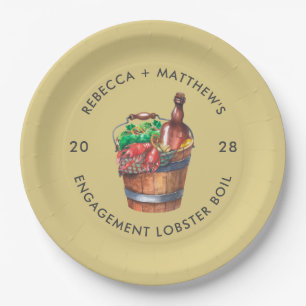 Lobster Boil Engagement Seafood Party Custom Paper Plates