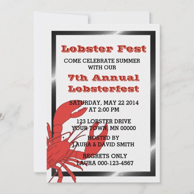 Lobster Boil/Fest Party Invitations (Front)