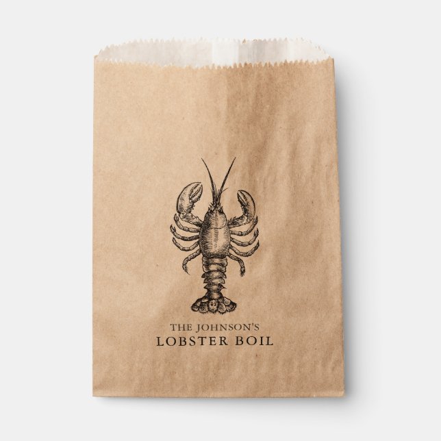 Lobster Boil or Bake Customizable Favor Bag (Front)