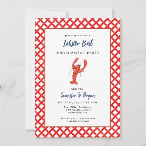 Lobster Boil Seafood engagement party invitation