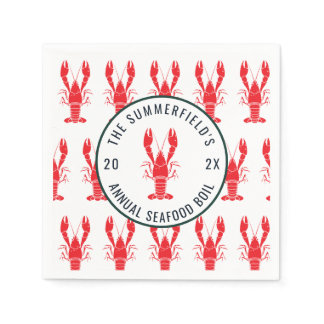 Lobster Boil Summer Seafood Party Paper Napkins