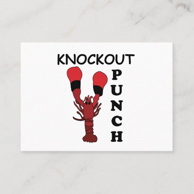 Lobster Boxing Knockout Punch  Business Card (Front)
