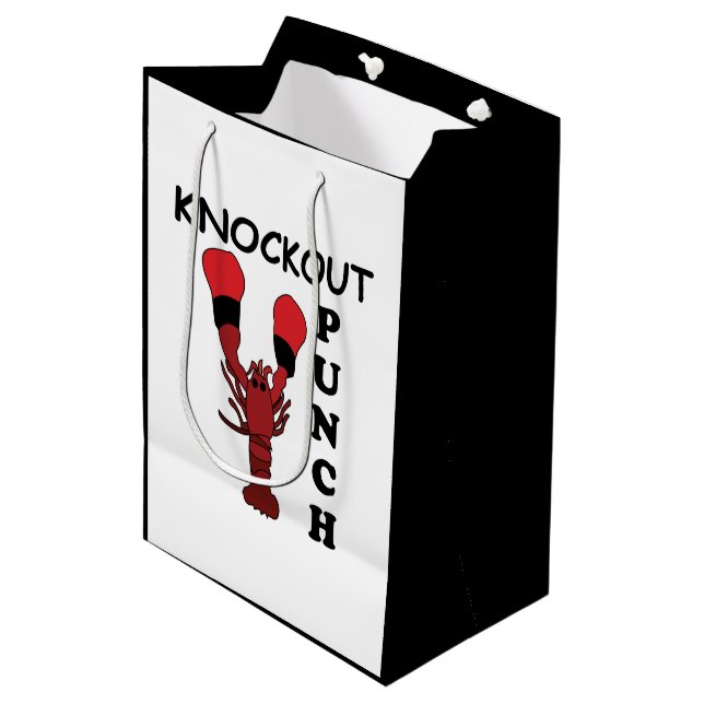 Lobster Boxing Knockout Punch  Medium Gift Bag (Front Angled)
