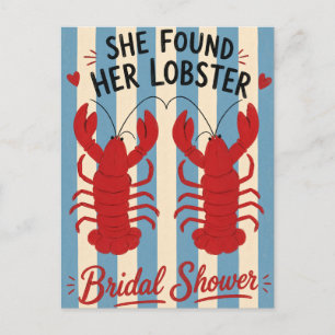 Lobster Bridal Shower Funny Pun Coastal Wedding Postcard