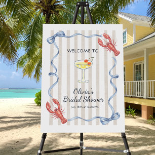 Lobster Bridal Shower Welcome Sign Nautical Ribbon