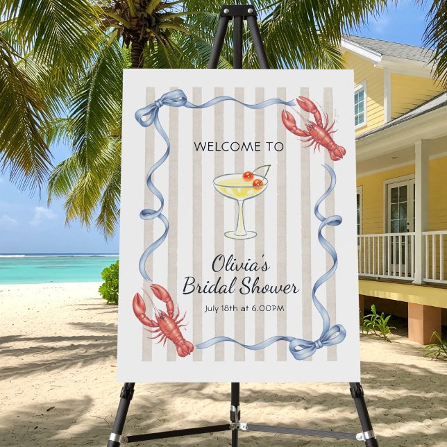 Lobster Bridal Shower Welcome Sign Nautical Ribbon (Creator Uploaded)