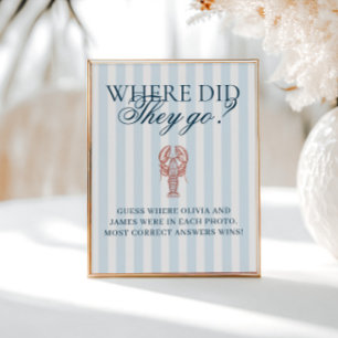 Lobster Bridal Shower Where Did They Go Poster