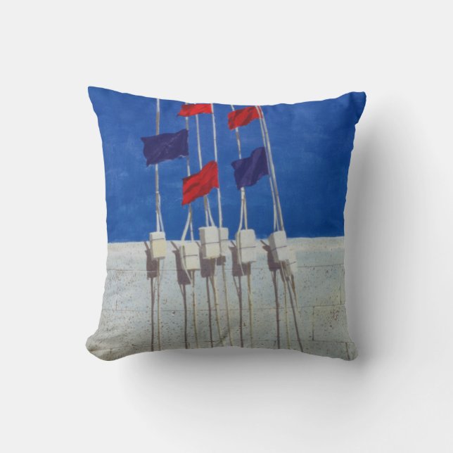 Lobster Buoys 1990s Throw Pillow (Front)