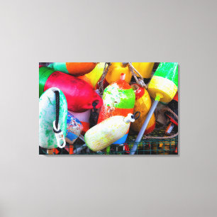 Lobster buoys at Bass Harbor Canvas Print