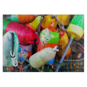 Lobster buoys at Bass Harbor Cutting Board