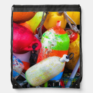 Lobster buoys at Bass Harbor Drawstring Bag