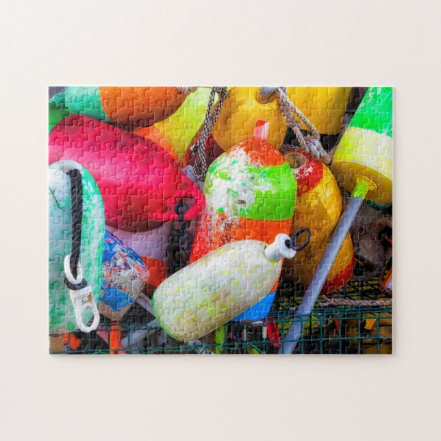Lobster buoys at Bass Harbor Jigsaw Puzzle (Horizontal)