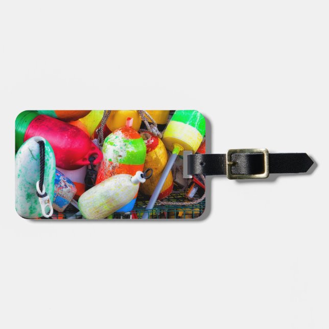Lobster buoys at Bass Harbor Luggage Tag (Front Horizontal)