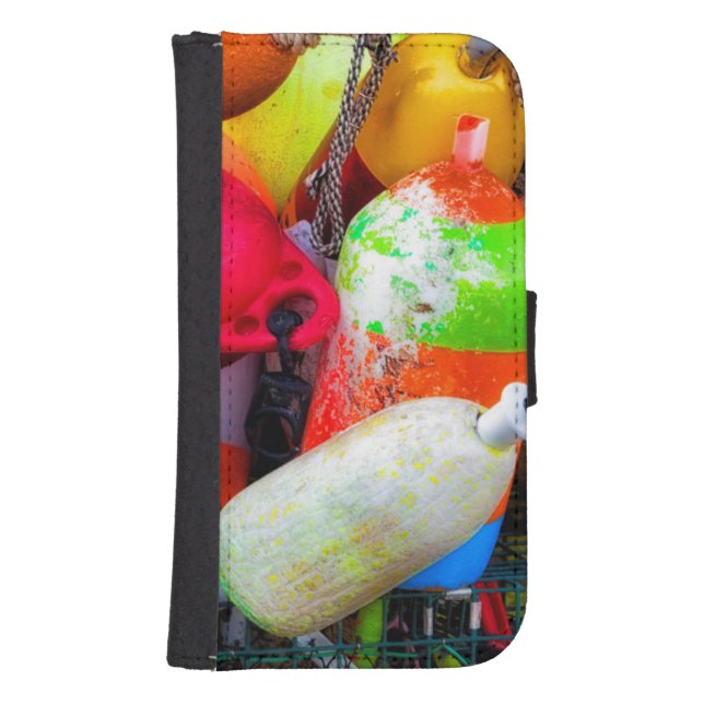 Lobster buoys at Bass Harbor Samsung Galaxy Wallet Case (Front)