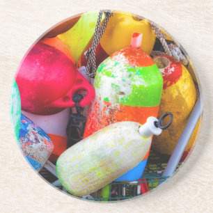 Lobster buoys at Bass Harbor Sandstone Coaster