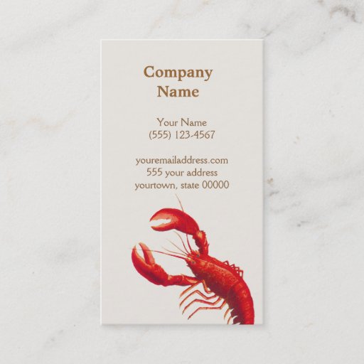 Customizable Lobster Business Card