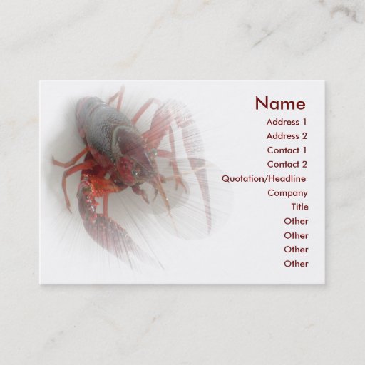 Customizable Lobster Business Card
