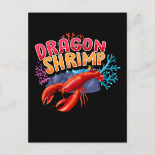 Lobster Cartoon Character Dragon Shrimp Banner Des Postcard