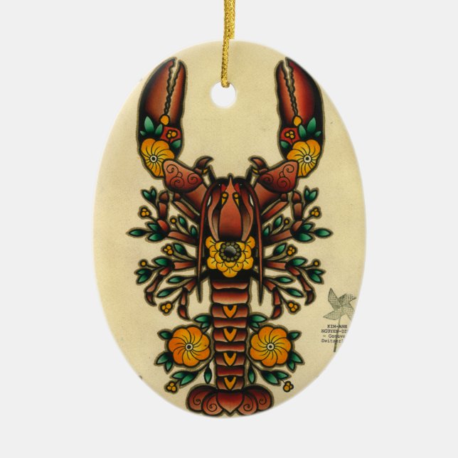 lobster ceramic ornament (Front)