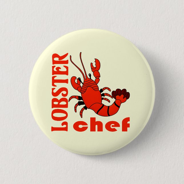 lobster chef pinback button (Front)