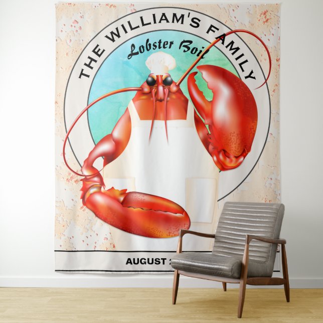 Lobster Chef Seafood Event Backdrop (In Situ)