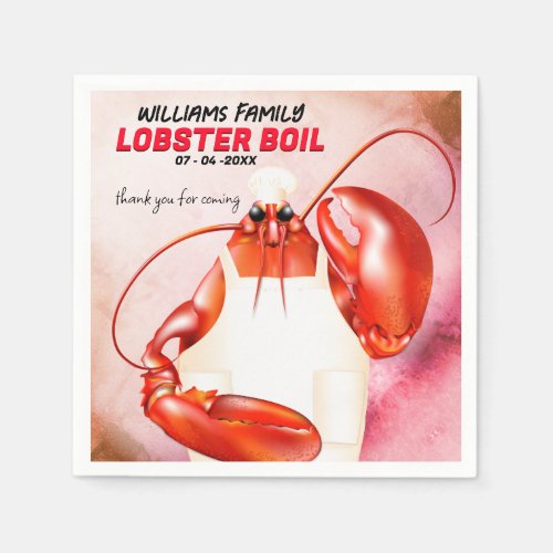 Lobster Chef Seafood Event Napkins