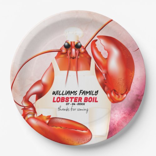 Lobster Chef Seafood Event Paper Plates