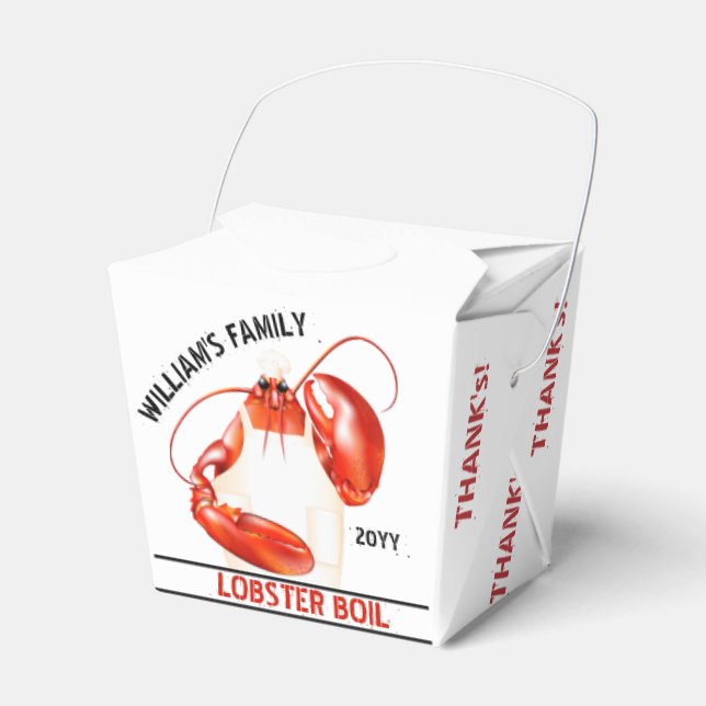 Lobster Chef Seafood Favor Boxes (Front Side)