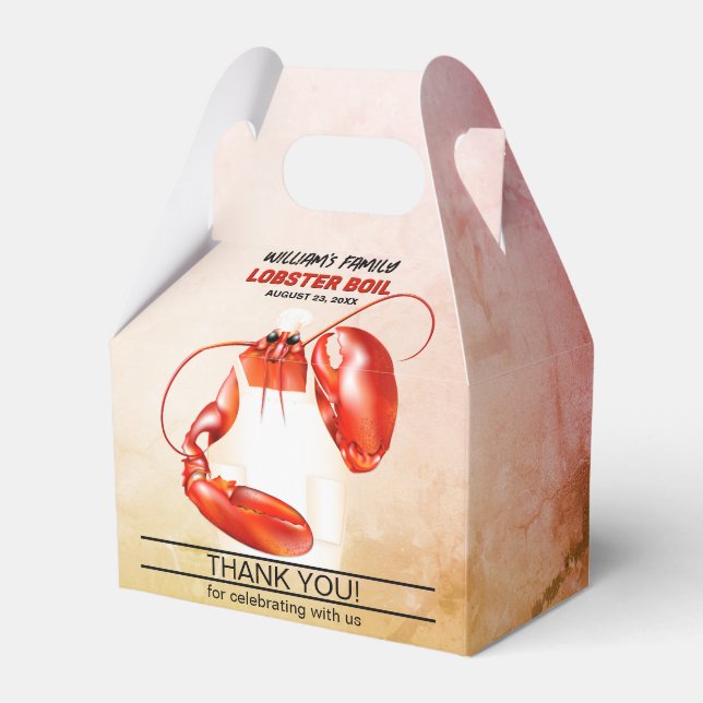 Lobster Chef Seafood Theme Favor Boxes (Front Side)