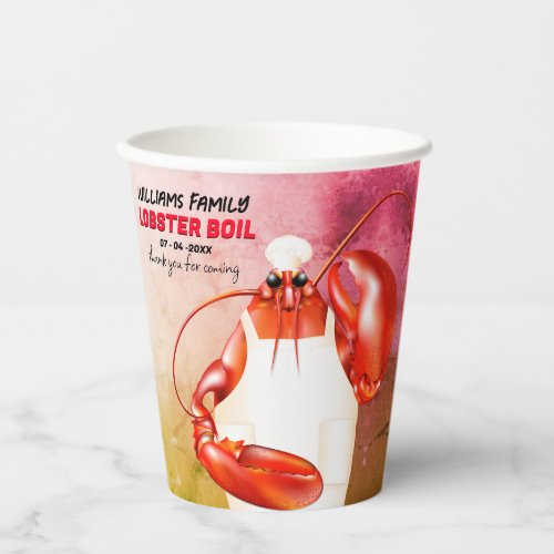 Lobster Chef Seafood Theme Paper Cups