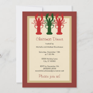 Lobster Christmas Dinner Invitation