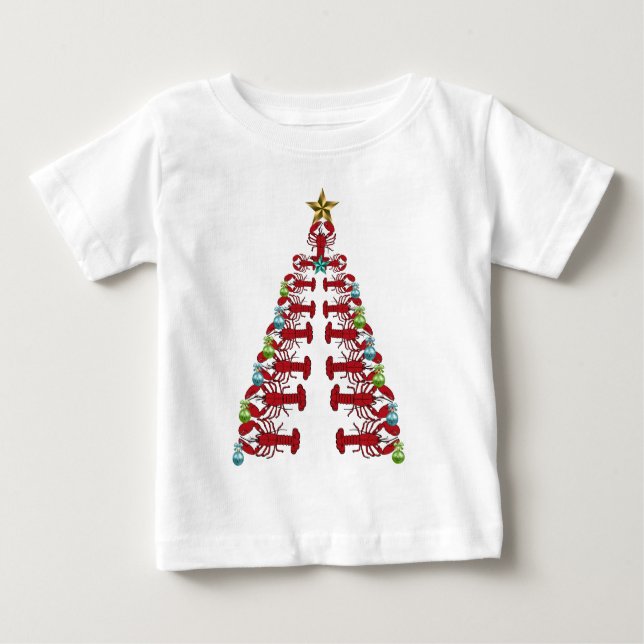 Lobster Christmas tree cute party ugly shirt (Front)